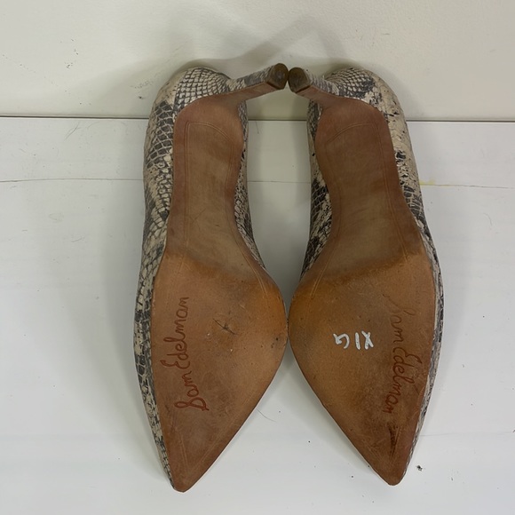 Sam Edelman Celia Snakeskin Pointed Toe High Heeled Stilettos Size 8 - Picture 8 of 9
